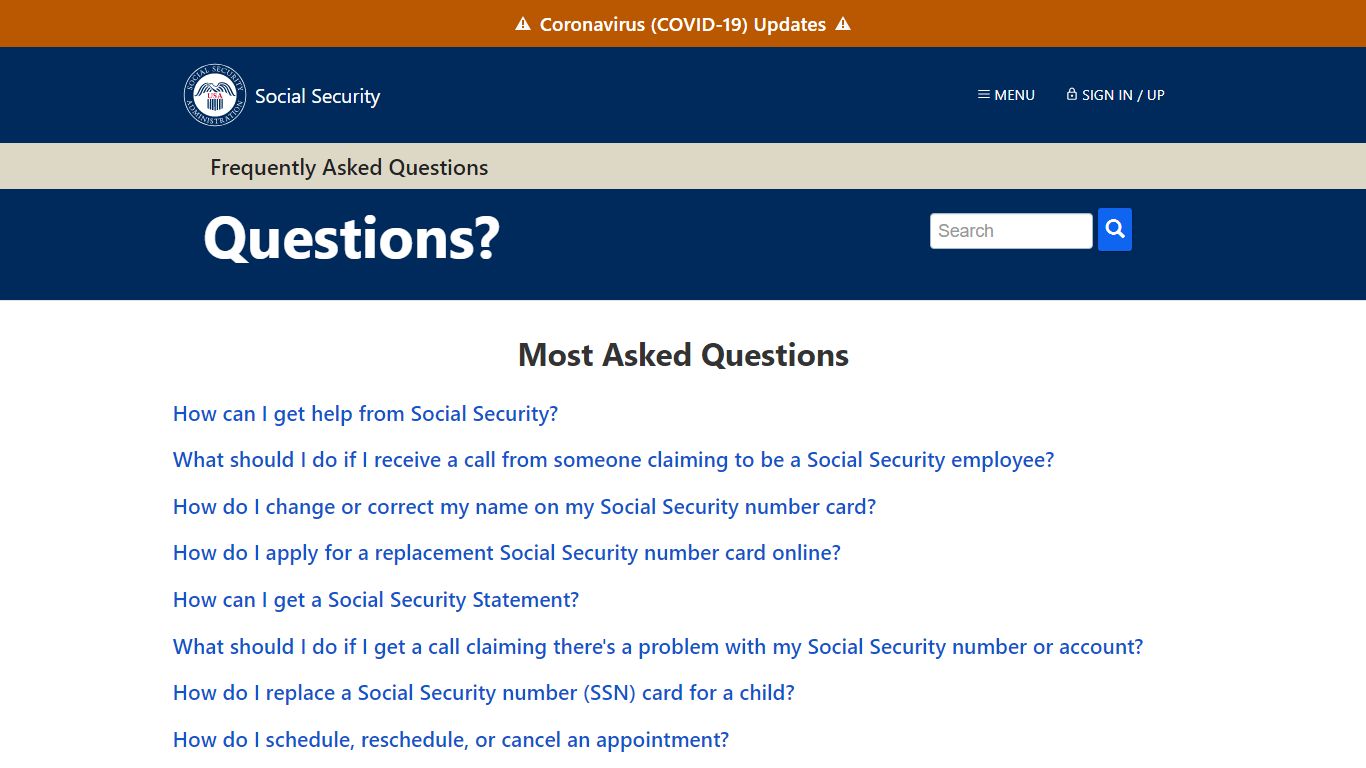 FAQ Home · FAQ | SSA - Social Security Administration